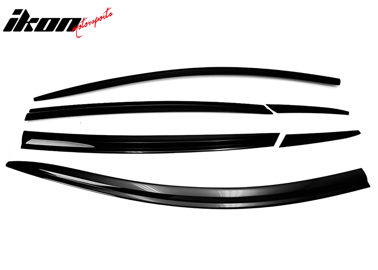 2016-2022 Chevrolet Malibu Dark Smoke ABS Window Visors Tape On 6PCS