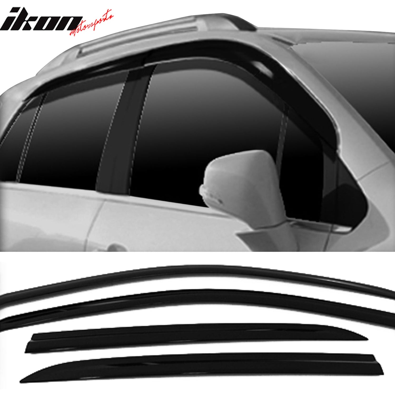 2013-2022 Chevrolet Trax Dark Smoke Window Visors Rain Sun Guard ABS