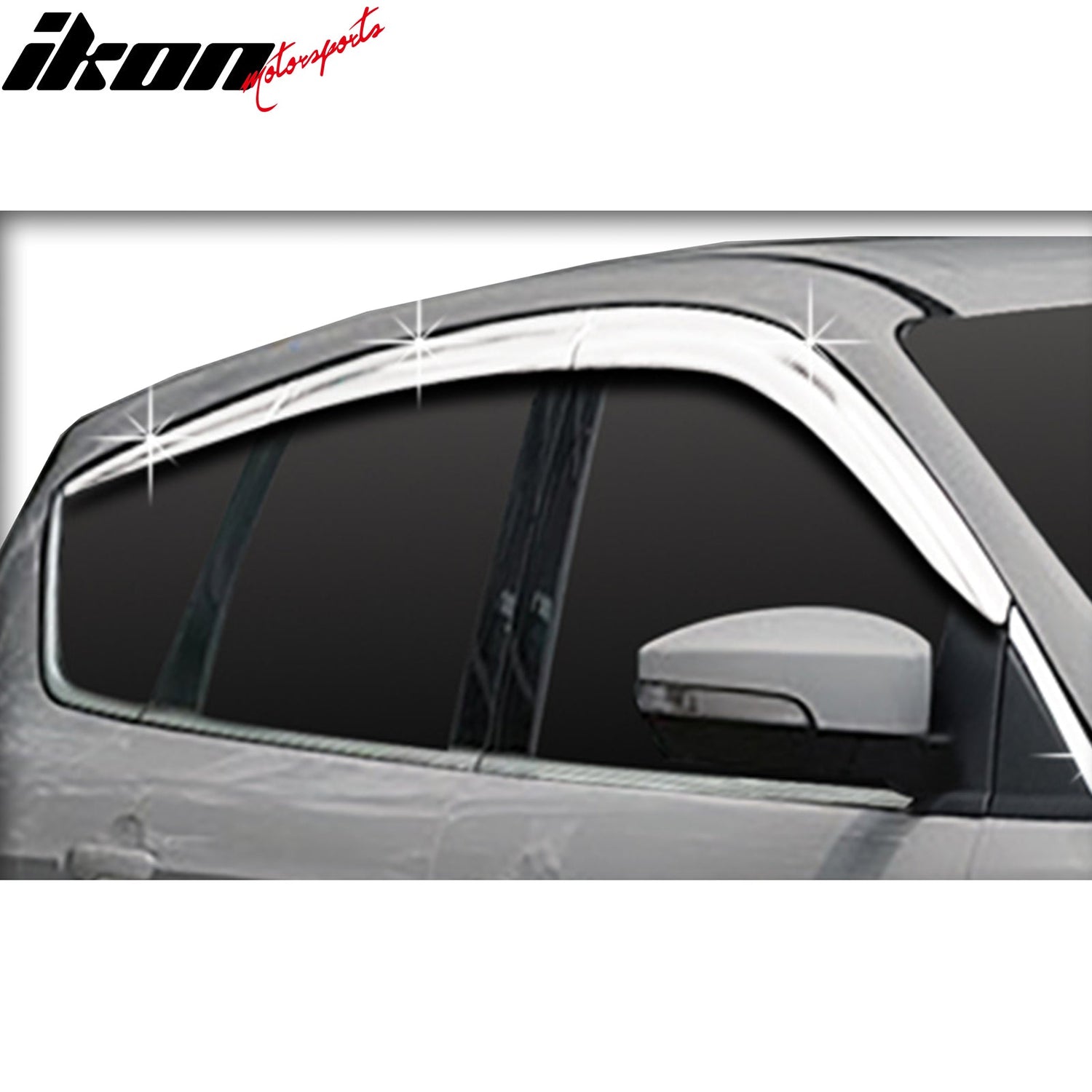 2013-2019 Ford Escape Tape-On Chrome 8PCS Window Visors Vent Guard ABS