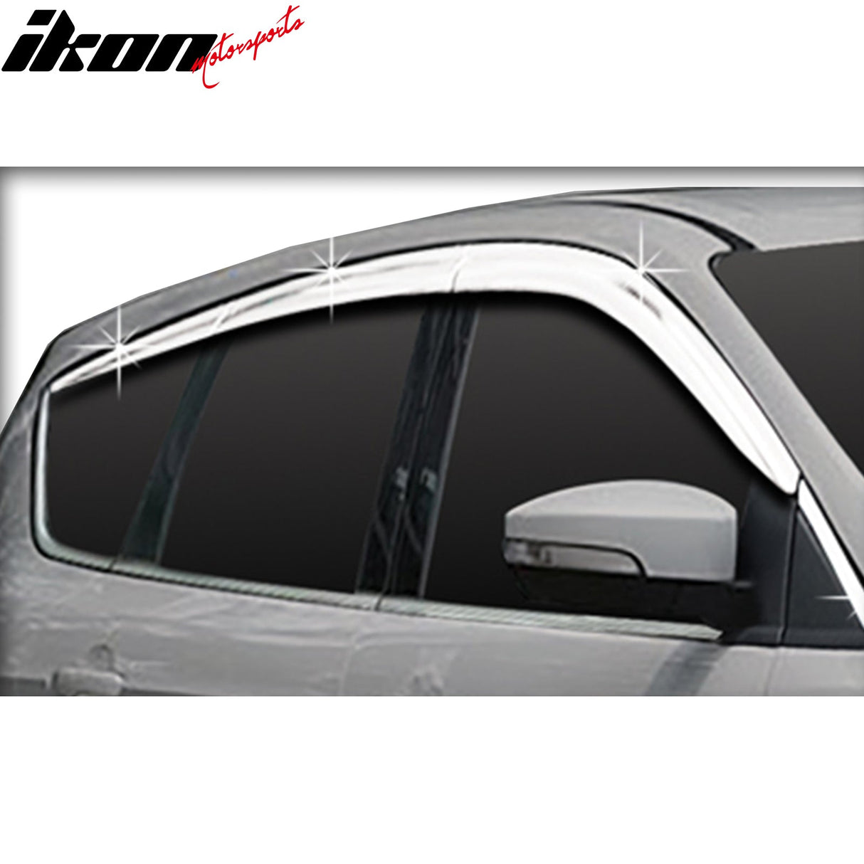 2013-2019 Ford Escape Tape-On Chrome 8PCS Window Visors Vent Guard ABS