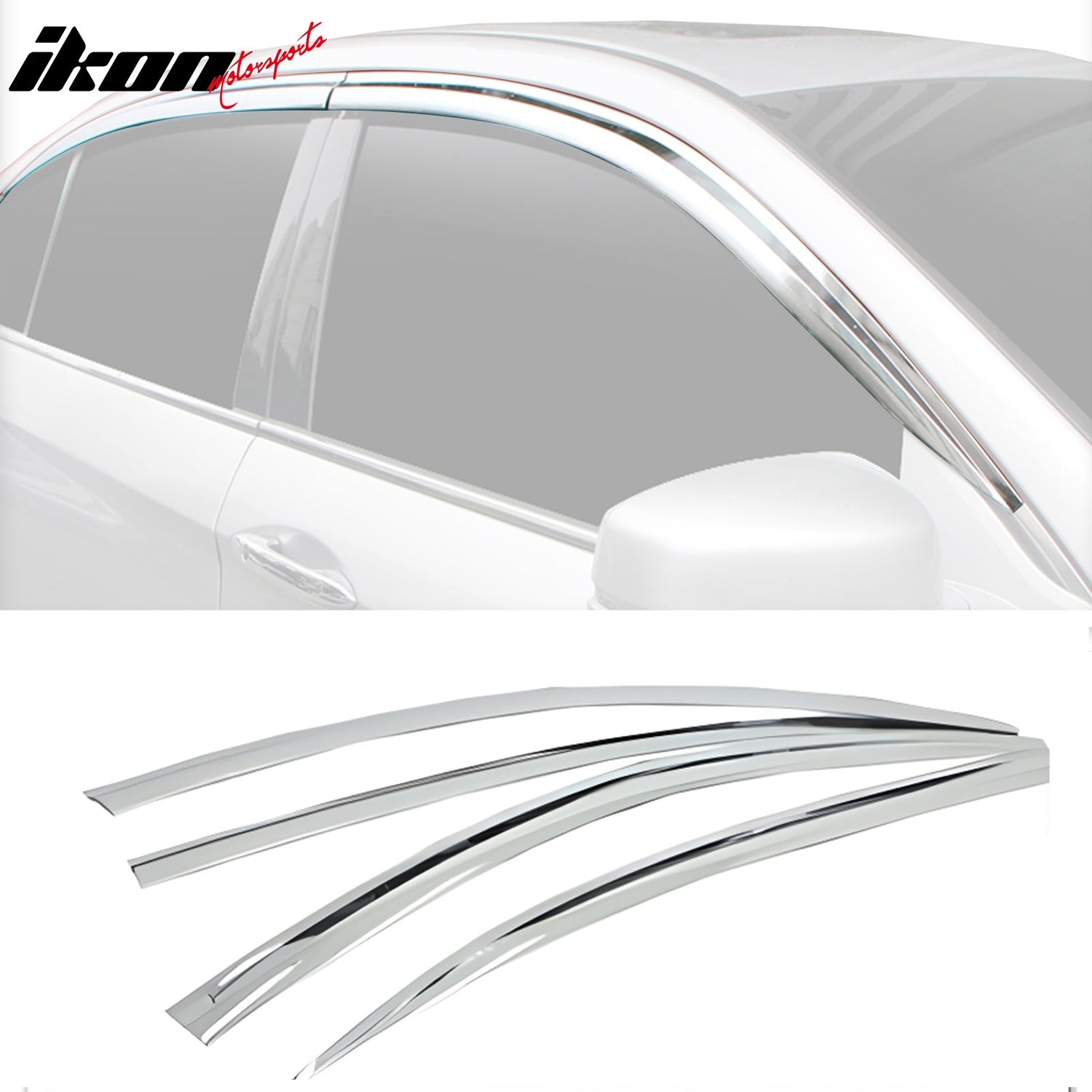 2013-2017 Honda Accord Sedan Chrome ABS Window Visors Tape On 4PCS