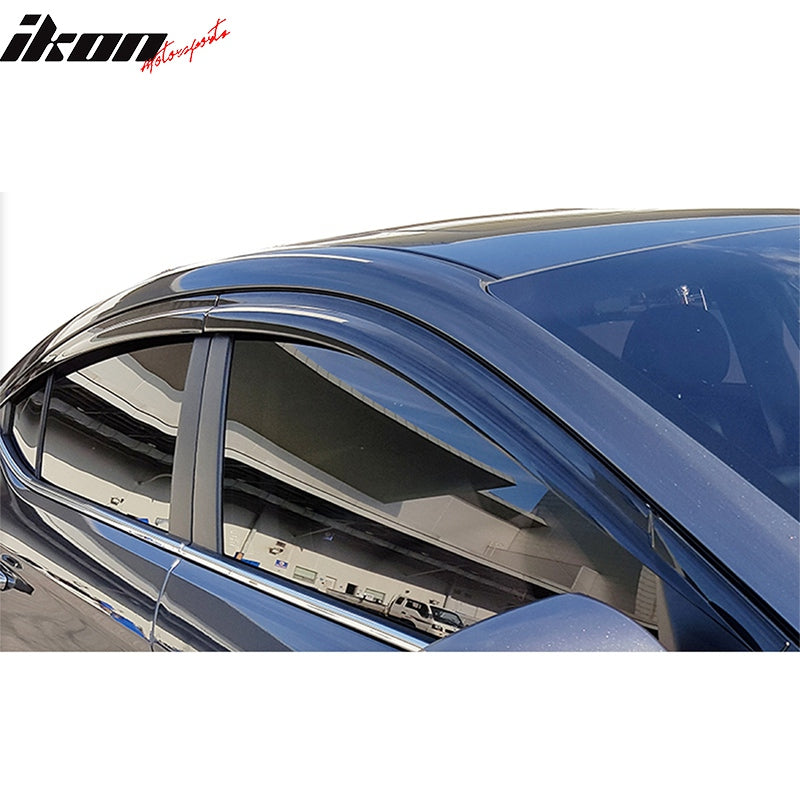 2017-2020 Hyundai Elantra Dark Smoke Window Visors Rain Sun Guard ABS