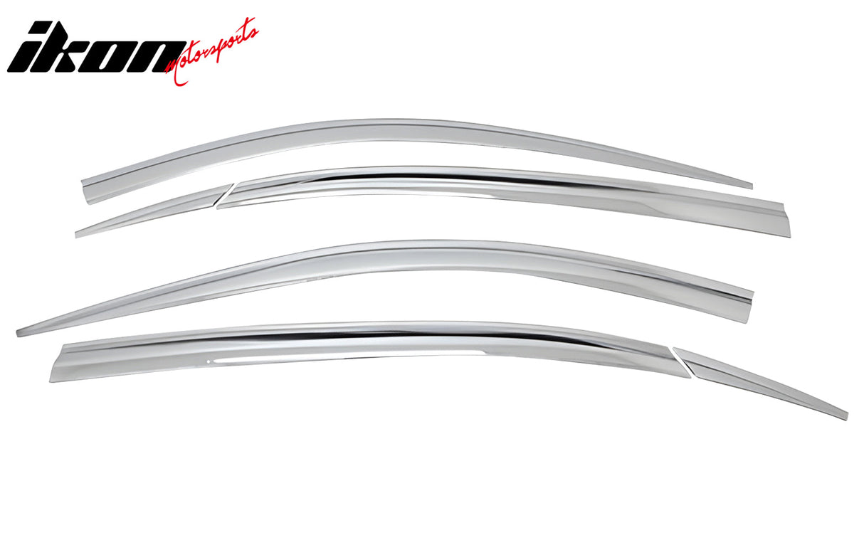 2011-2016 Hyundai Equus Chrome ABS Window Visors Tape On Deflector 6PC
