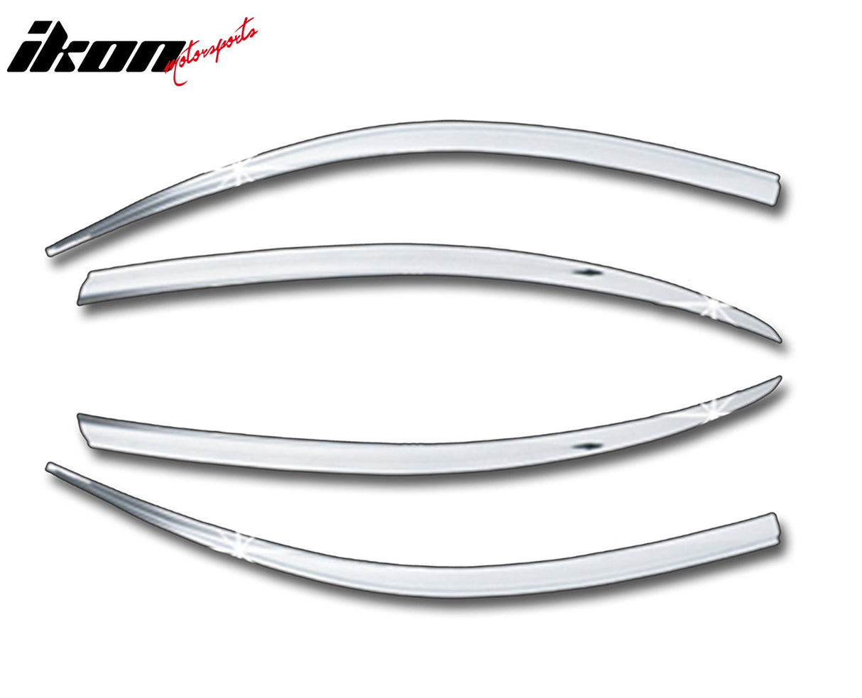 2009-2014 Hyundai Genesis Chrome Window Visors Tape On Deflectors 4PCS