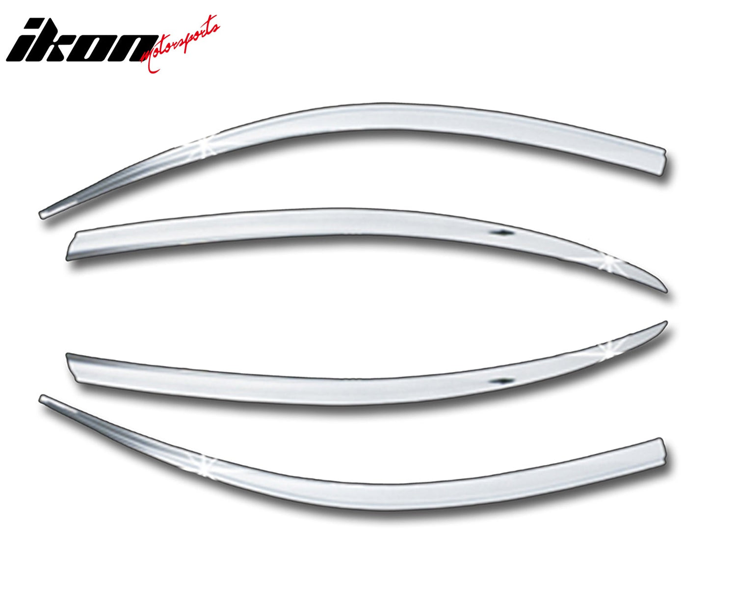 2009-2014 Hyundai Genesis Chrome Window Visors Tape On Deflectors 4PCS