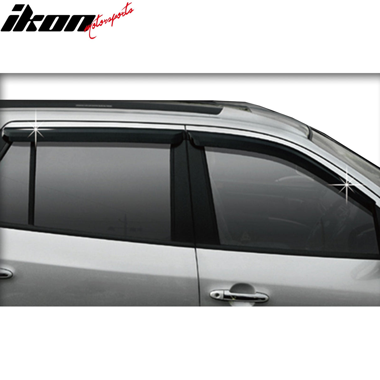 2007-2012 Hyundai Santa Fe Tape-On Dark Smoke 4PCS Window Visors ABS