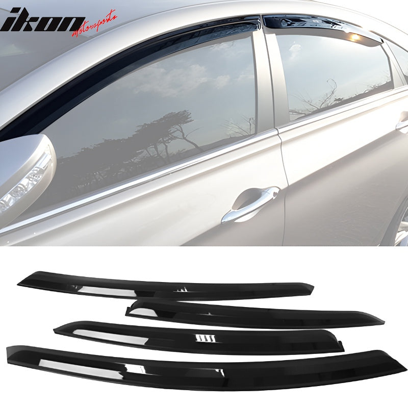 2011-2014 Hyundai Sonata Dark Smoke Window Visors Rain Sun Guard ABS