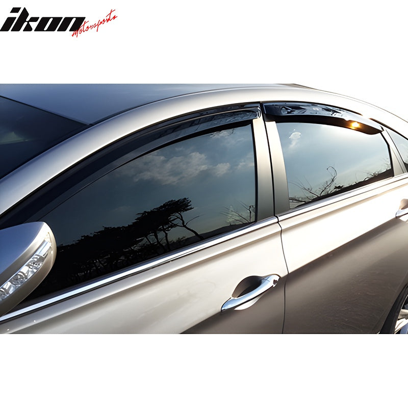 2011-2014 Hyundai Sonata Dark Smoke Window Visors Rain Sun Guard ABS