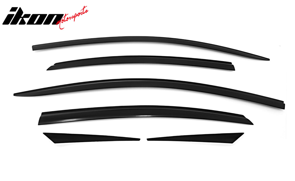 2015-2019 Hyundai Sonata Dark Smoke ABS Window Visors Tape On 6PCS