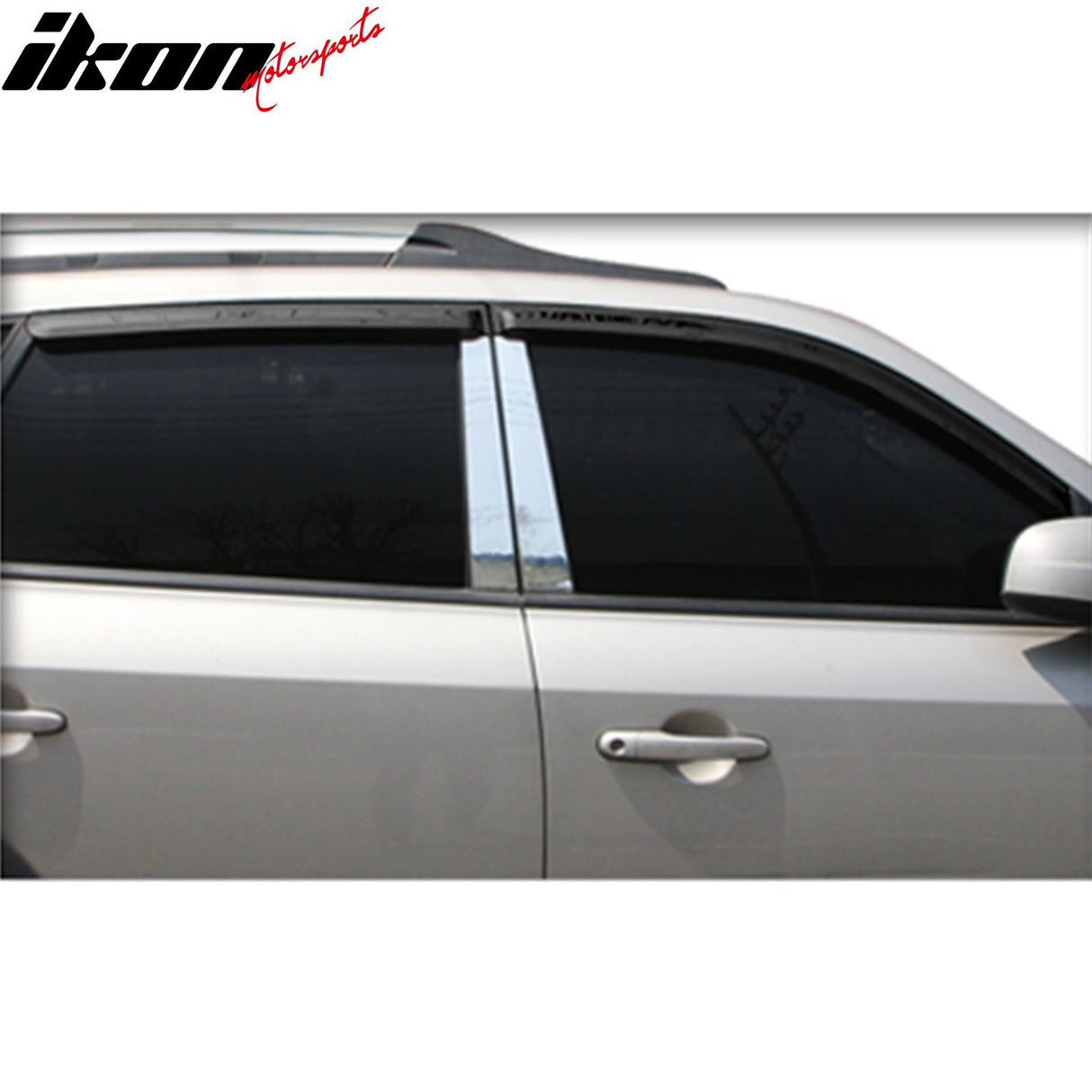2005-2009 Hyundai Tucson Tape-On Dark Smoke 4PCS Window Visors ABS