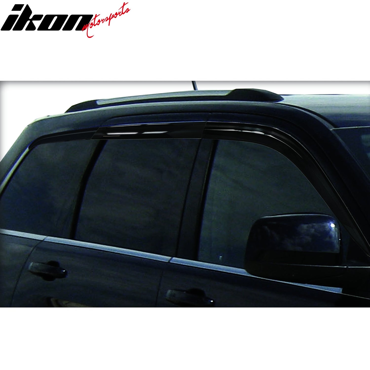 2011-2021 Jeep Grand Cherokee Tape-On Dark Smoke 6PC Window Visors ABS