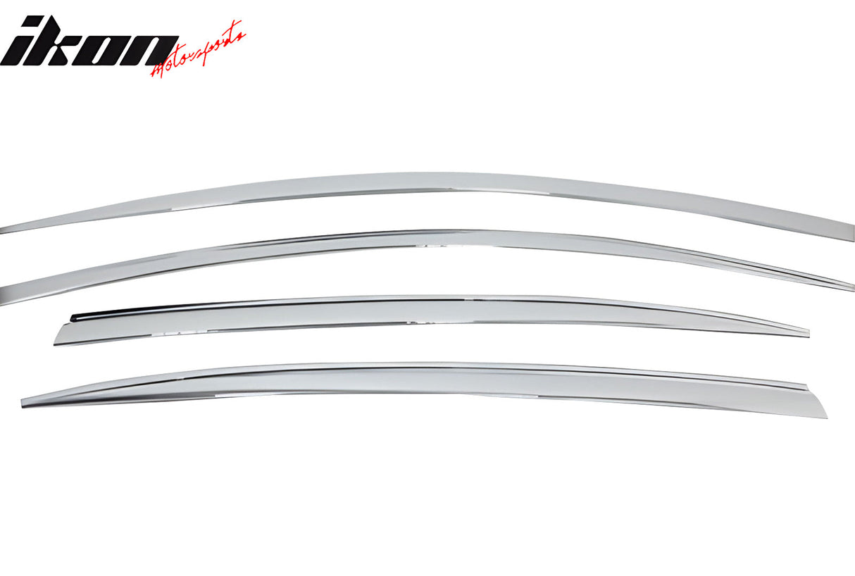 2014-2016 Kia Cadenza Chrome ABS Window Visors Tape On Deflectors 4PCS