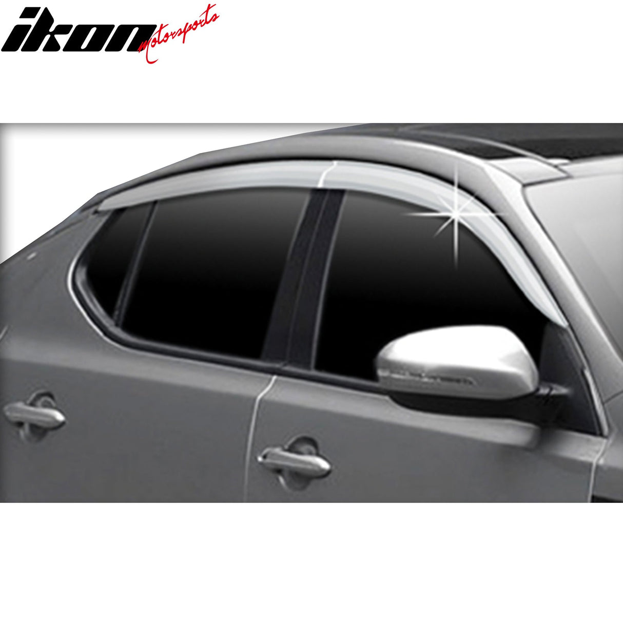 2011-2015 Kia Optima Window Visor ABS Chrome Sun Rain Side Guard 4PC