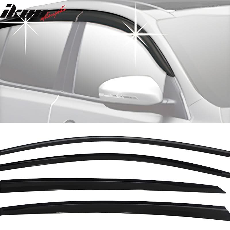 2011-2015 Kia Optima Dark Smoke Window Visors Rain Sun Guard ABS 4PCS