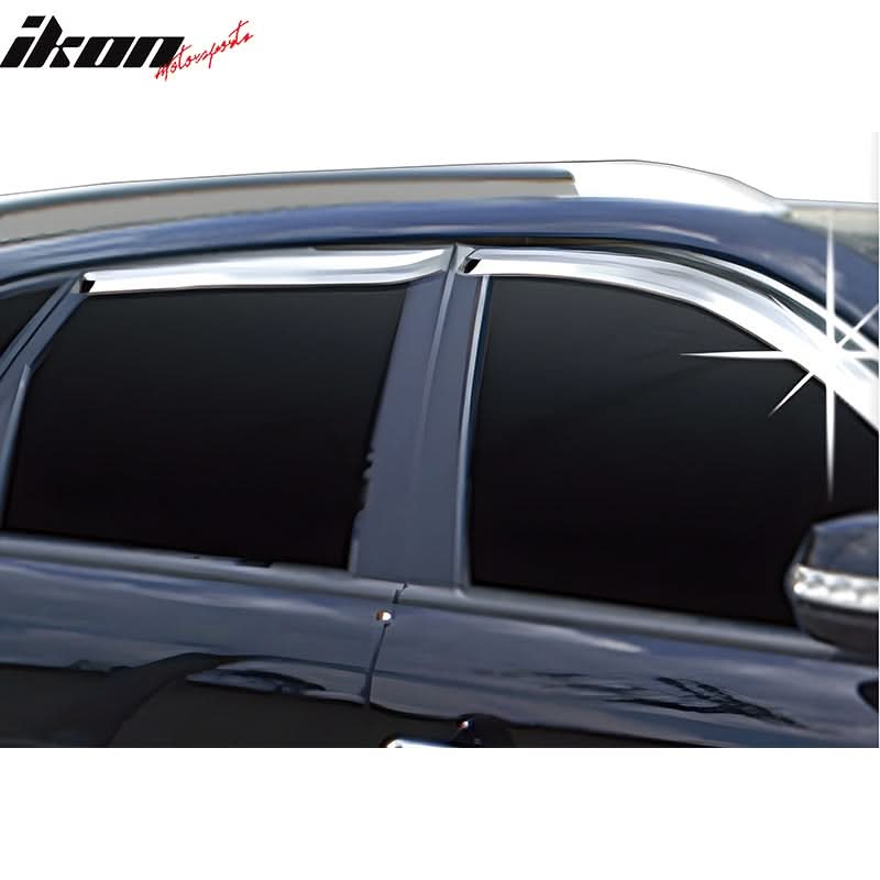 2011-2015 Kia Sorento Chrome Window Visors Rain Sun Guard ABS 4PCS