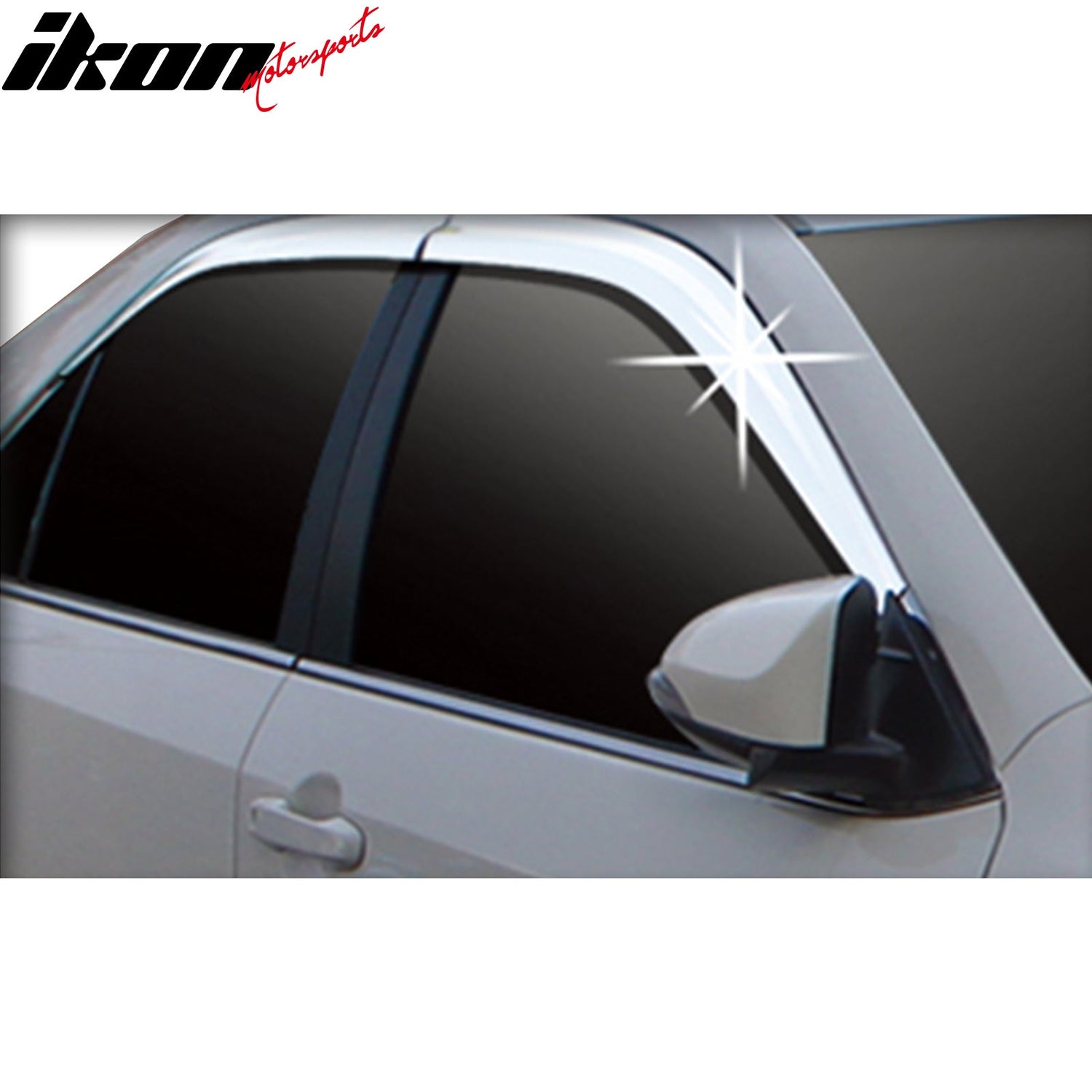 2012-2014 Toyota Camry Chrome ABS Window Visors Tape On Deflectors 4PC