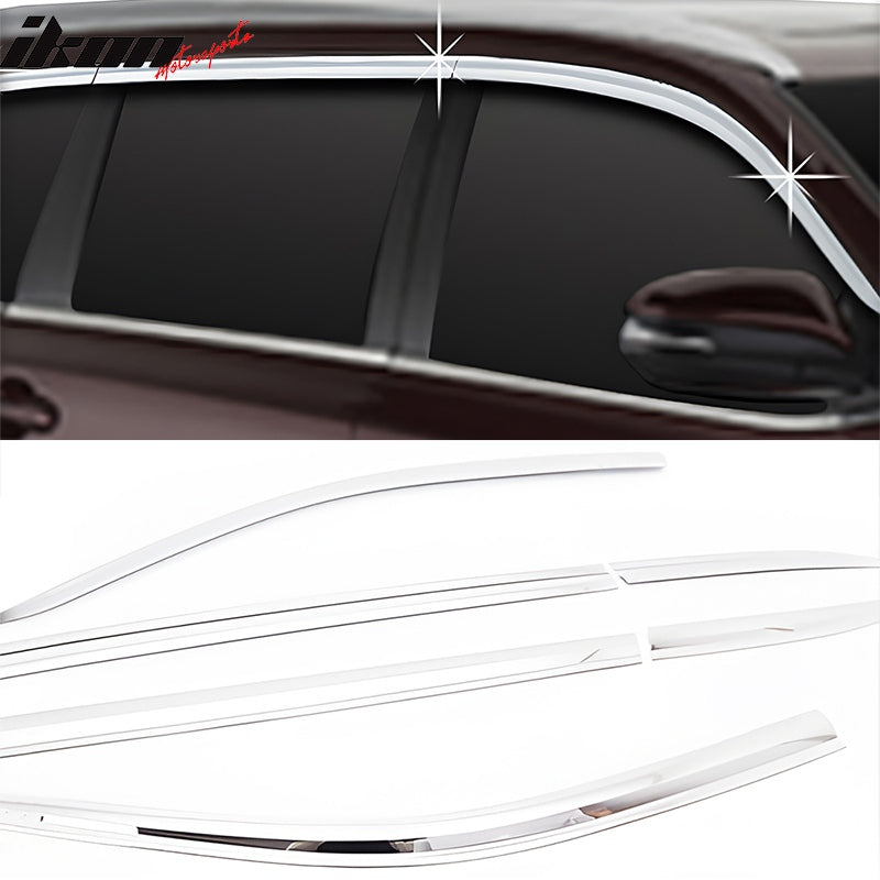 2014-2019 Toyota Highlander Chrome Window Visors Rain Sun Guard ABS