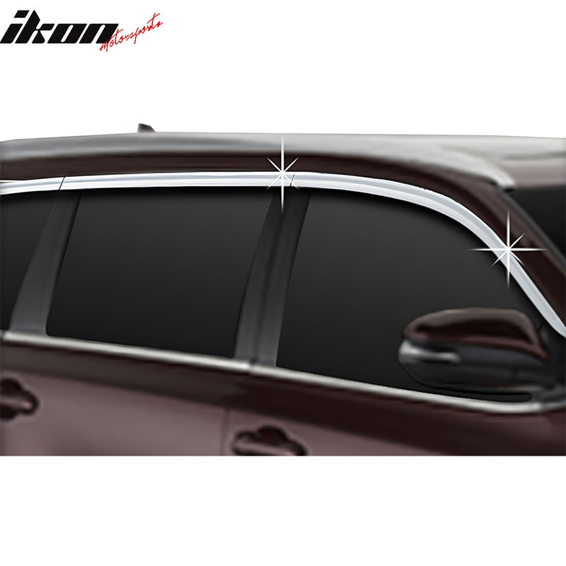 2014-2019 Toyota Highlander Chrome Window Visors Rain Sun Guard ABS