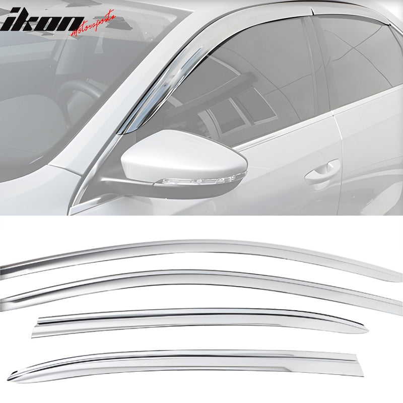 2012-2019 Volkswagen Passat Chrome Window Visors Rain Sun Guard ABS