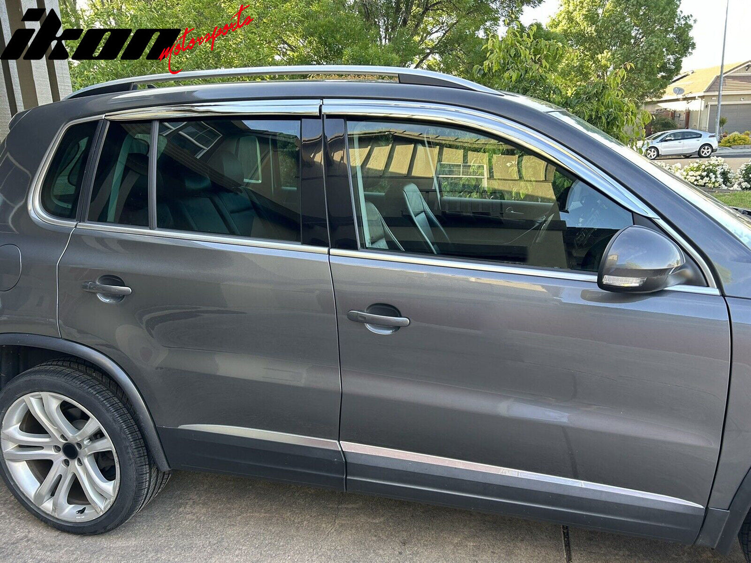 2009-2017 Volkswagen Tiguan Chrome Window Visors Rain Sun Guard ABS
