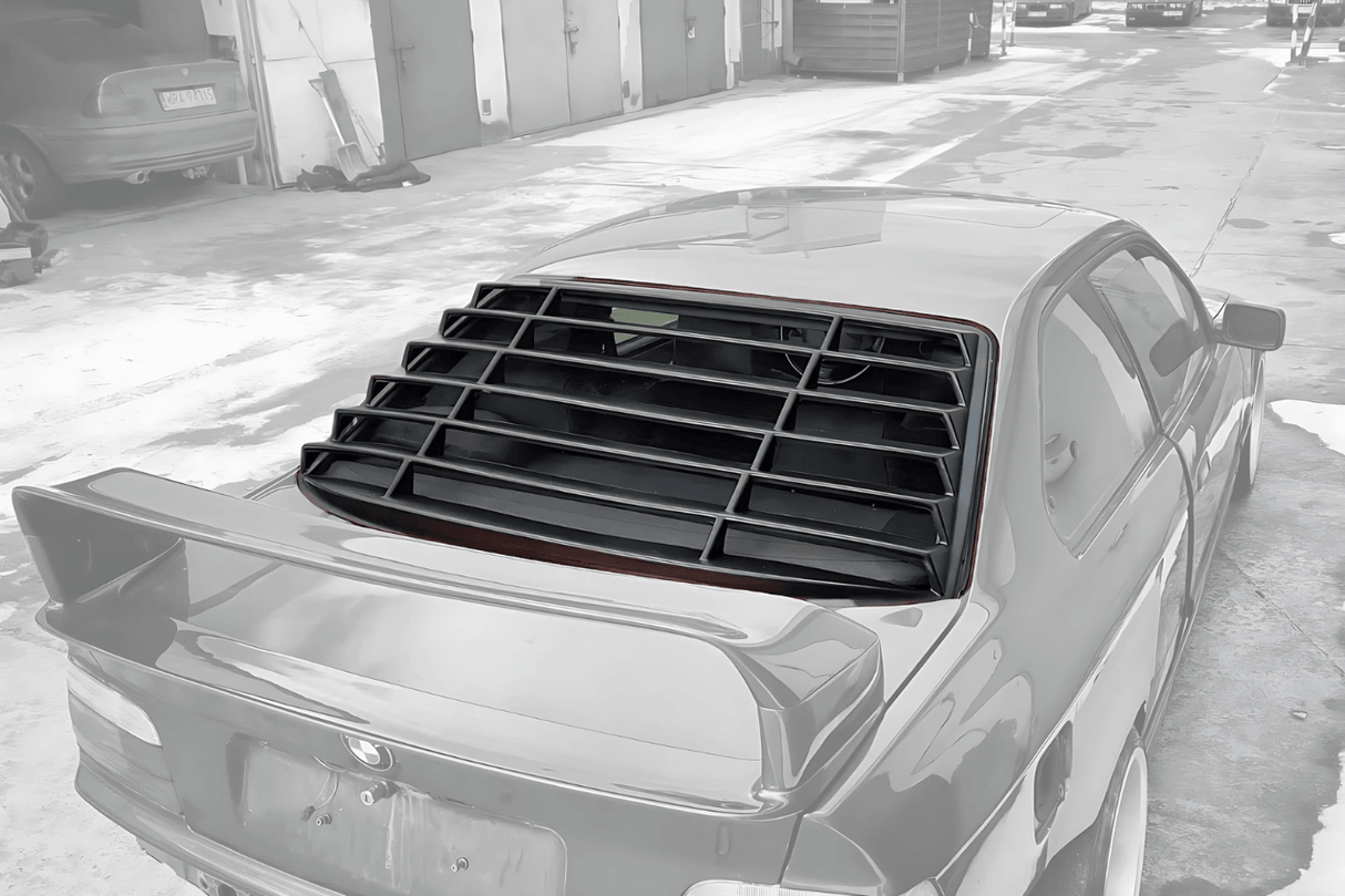BMW E36 Coupe Series 3 Black Back Windshield Louvers (1992 - 1999) - K2 Industries