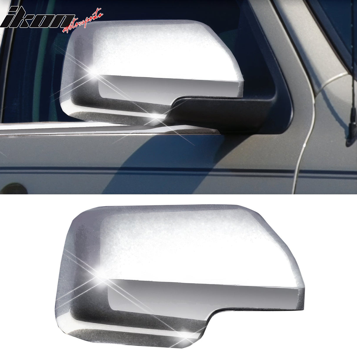 2008-2012 Ford Escape Tribute Mariner Mirror Covers Overlay Chrome ABS