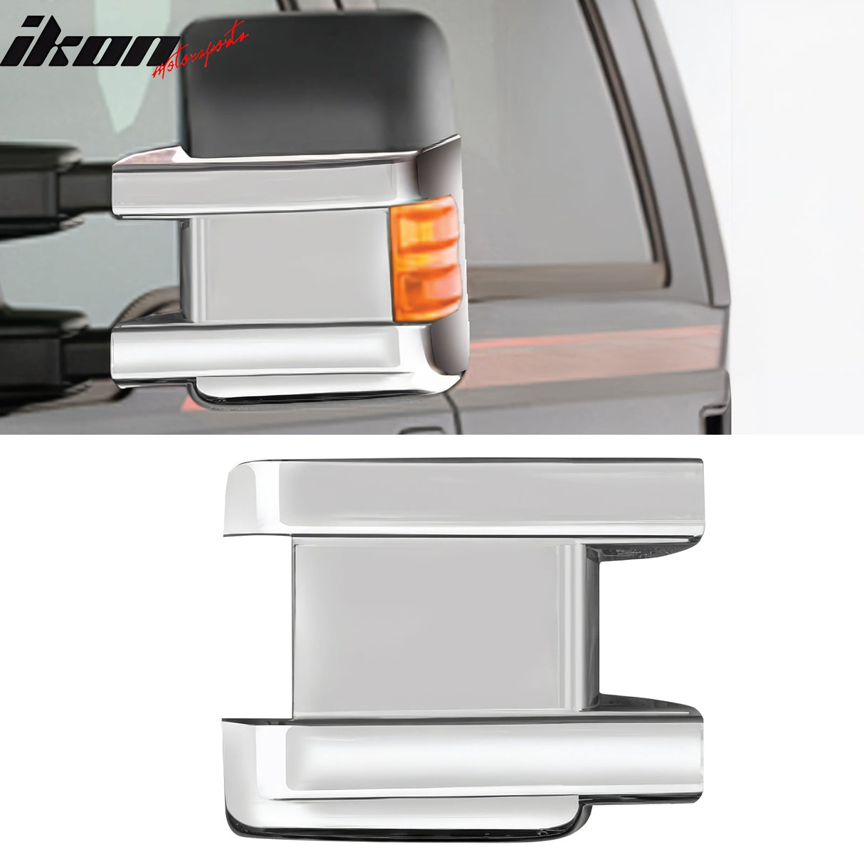 2008-2016 Ford F-250 Super Duty Rearview Mirror Cap Overlay Chrome ABS