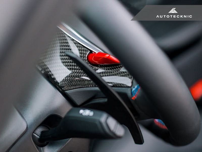 AutoTecknic Replacement Carbon Steering Wheel Top Cover - BMW F90 M5