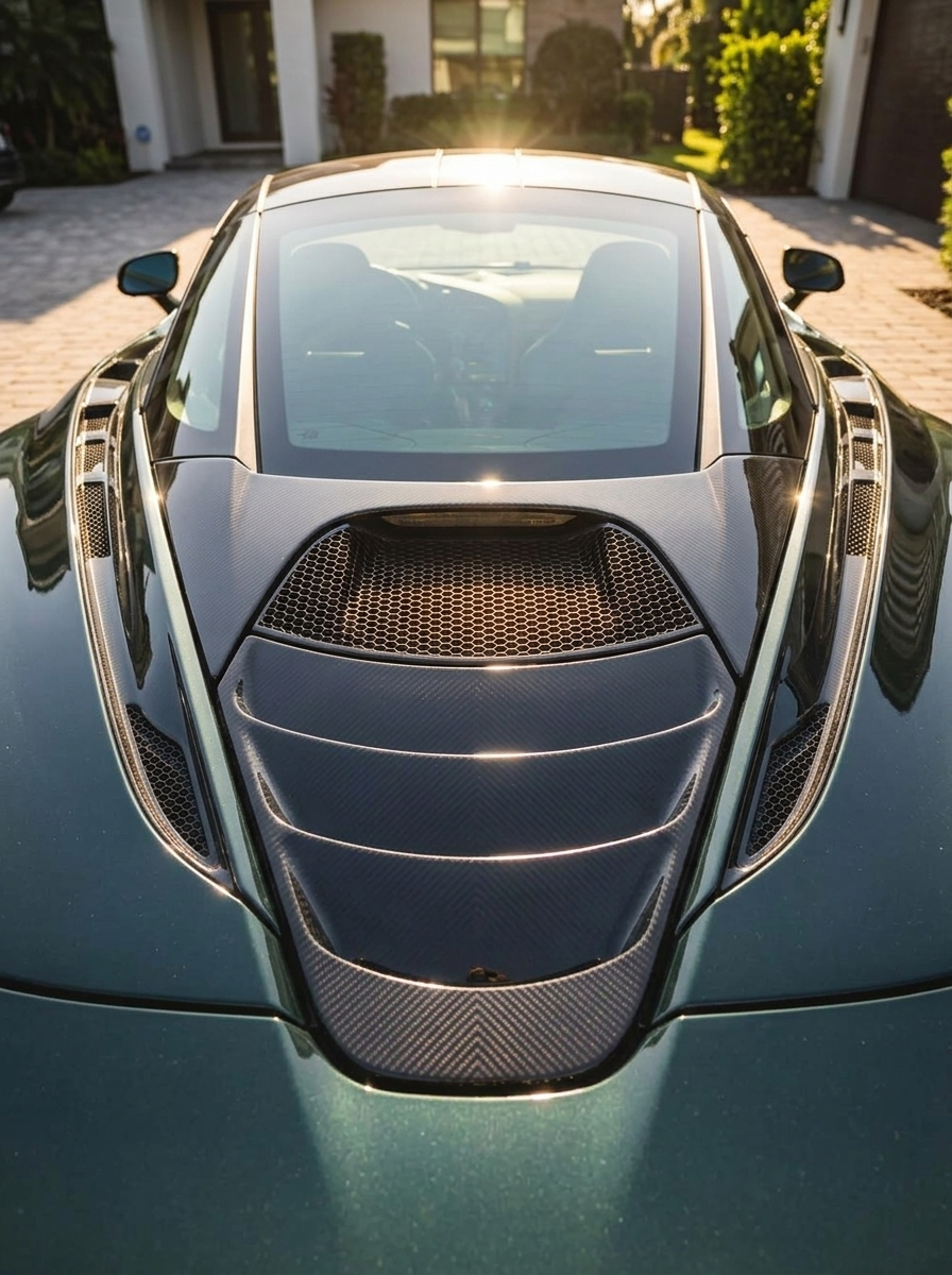 McLaren 720S 720S Spider Dry Carbon Fiber Engine Cover Upper OEM Style 2017 - 2019