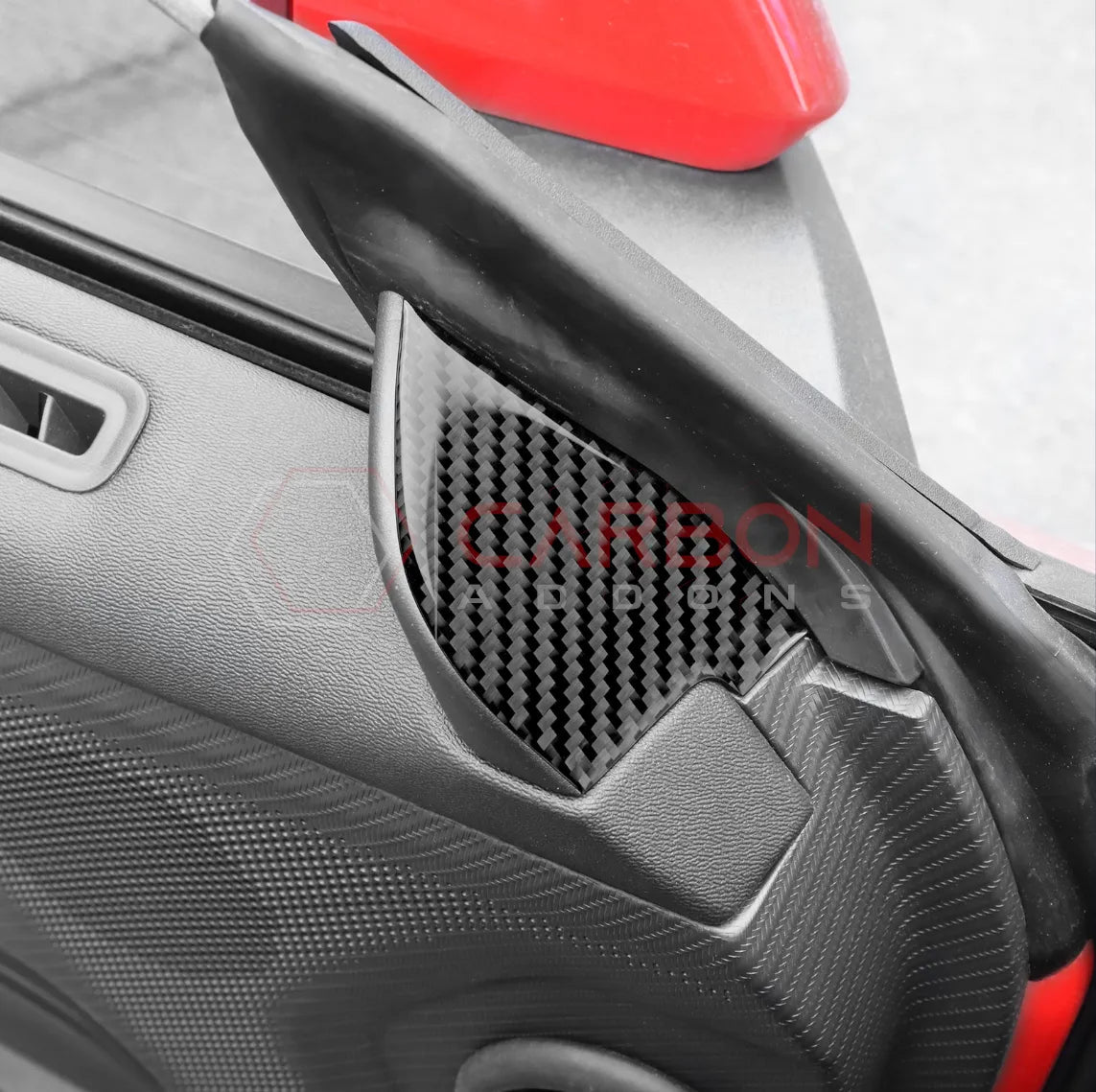 2024+ S650 Mustang Real Carbon Fiber Door Jam Triangle Trim Overlay