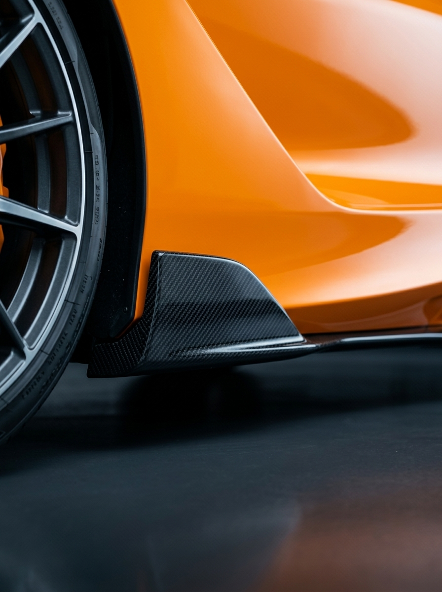 McLaren 720S Spider Dry Carbon Fiber Side Skirts Polished Finish 2017 - 2019 Pair