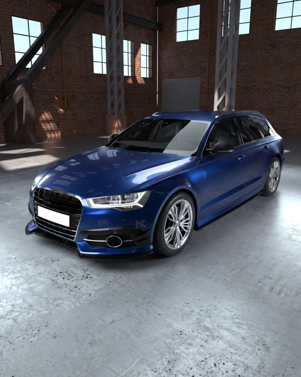 2015–2018 Audi A6 S-Line / S6 C7 Sedan A Style Front Bumper Canard Fins – Carbon Fiber