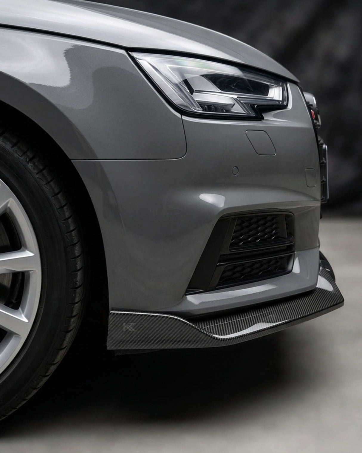 2017–2018 Audi A4 S-Line / S4 B9 Sedan 3-Piece Front Lip Kit – Carbon Fiber