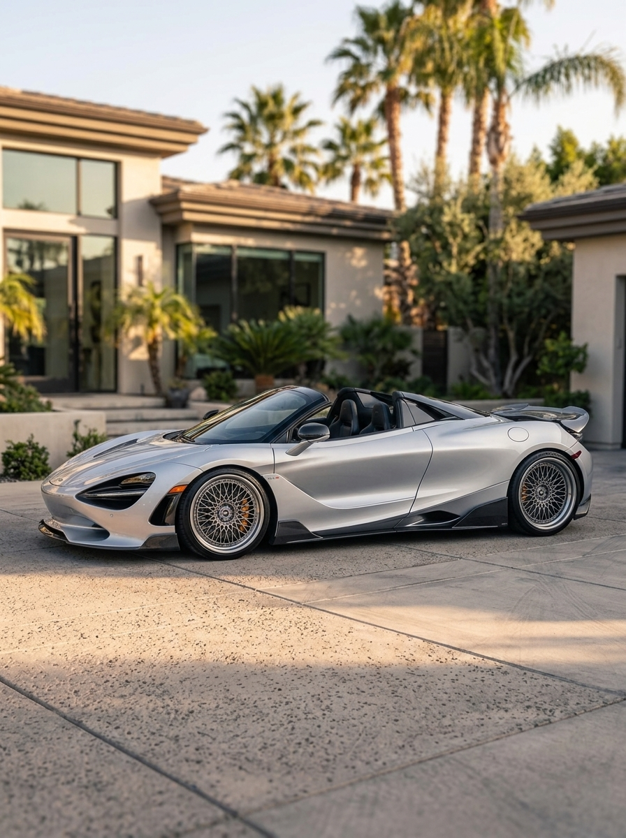 McLaren 750S Dry Carbon Fiber Side Skirts Polished Finish 2024+ Pair