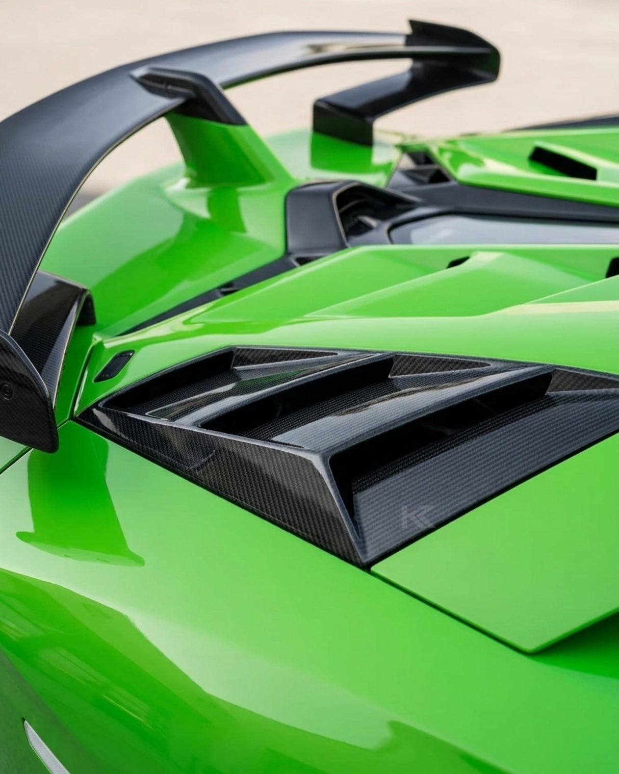 2013–2022 Lamborghini Aventador SVJ Style Rear Engine Cover Vent – Dry Carbon Fiber