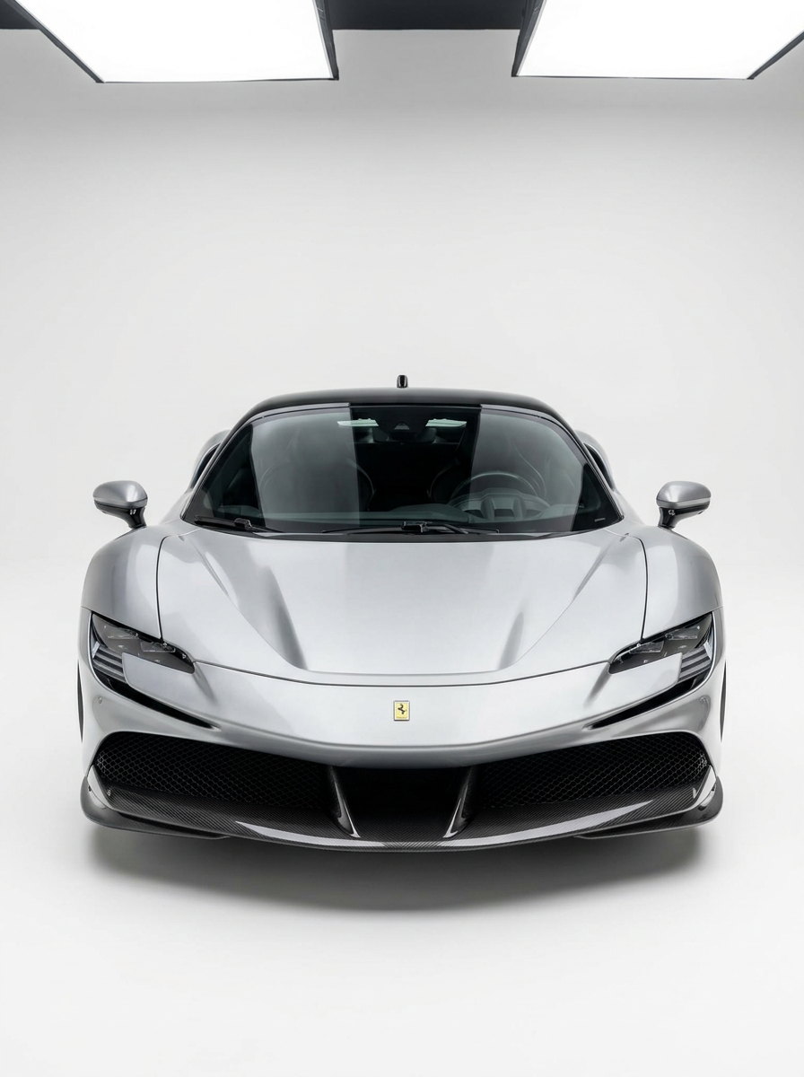 2019+ Ferrari SF90 OEM Style Bolt-On Front Bumper - Dry Carbon Fiber