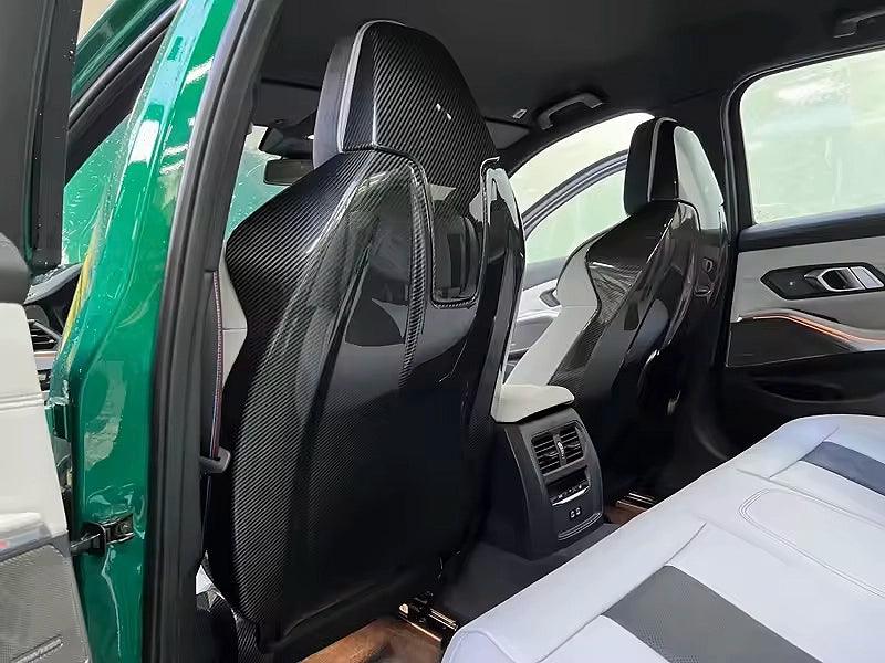 BMW 3 Series G80 M3 G82 G83 M4 OEM Style Carbon Fiber Seat Back Cover (2019 - 2024) - K2 Industries