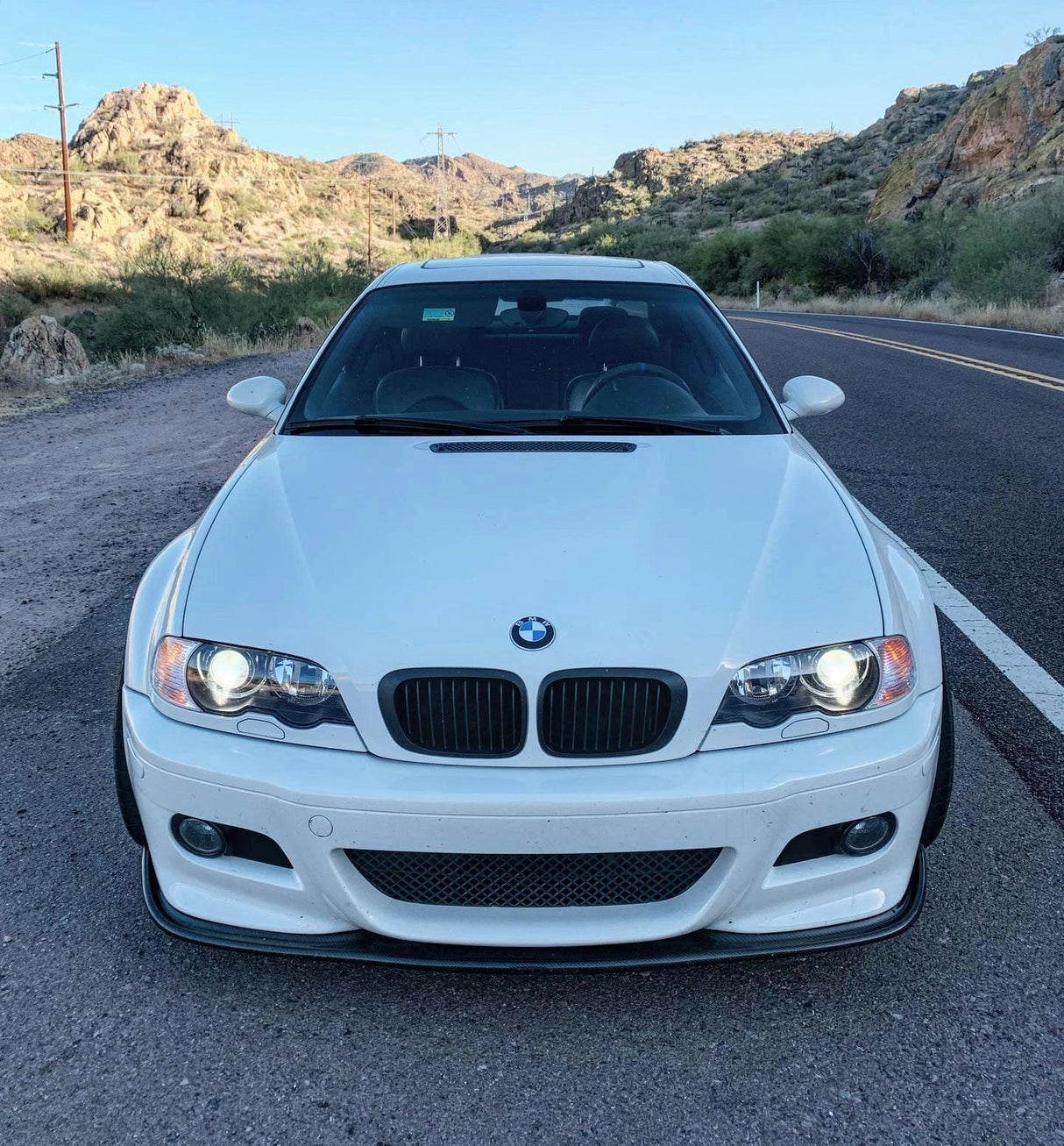 BMW 3 Series E46(w/ MTech Package) HM Style Carbon Fiber Front Lip (1998 - 2006) - K2 Industries