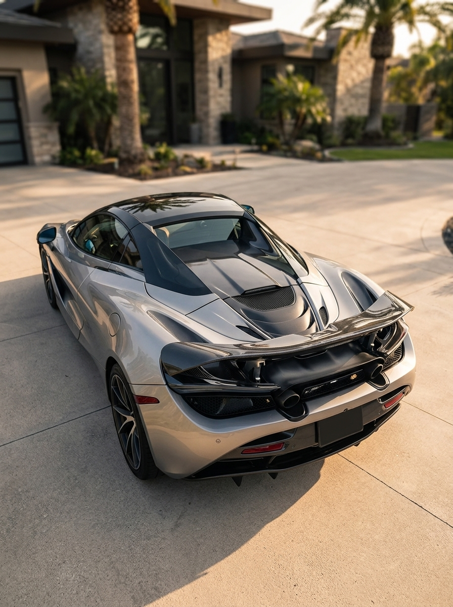 McLaren 720S Spider Dry Carbon Fiber Rear Spoiler Wing Polished Finish 2017 - 2019