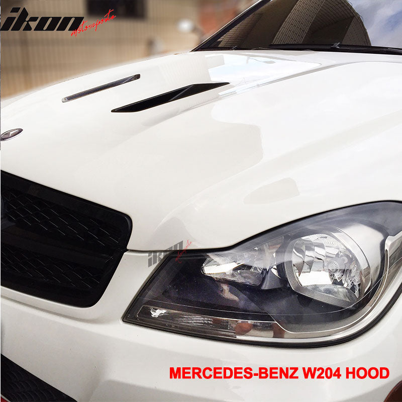 Fits 12-14 W204 C-Class Black Series CF Hood + Projector DRL Headlight