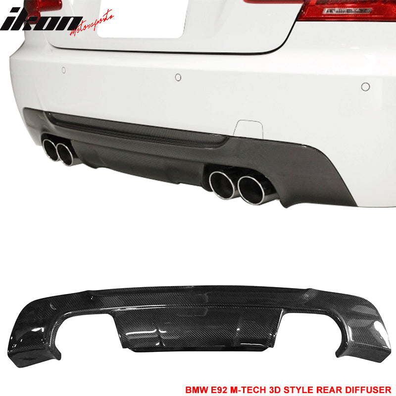 2007-2013 BMW E92 M-Tech M Sport 3D Rear Lip Diffuser Carbon Fiber