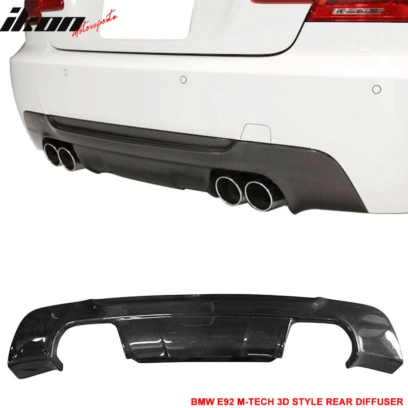 2007-2013 BMW E92 M-Tech M Sport 3D Rear Lip Diffuser Carbon Fiber