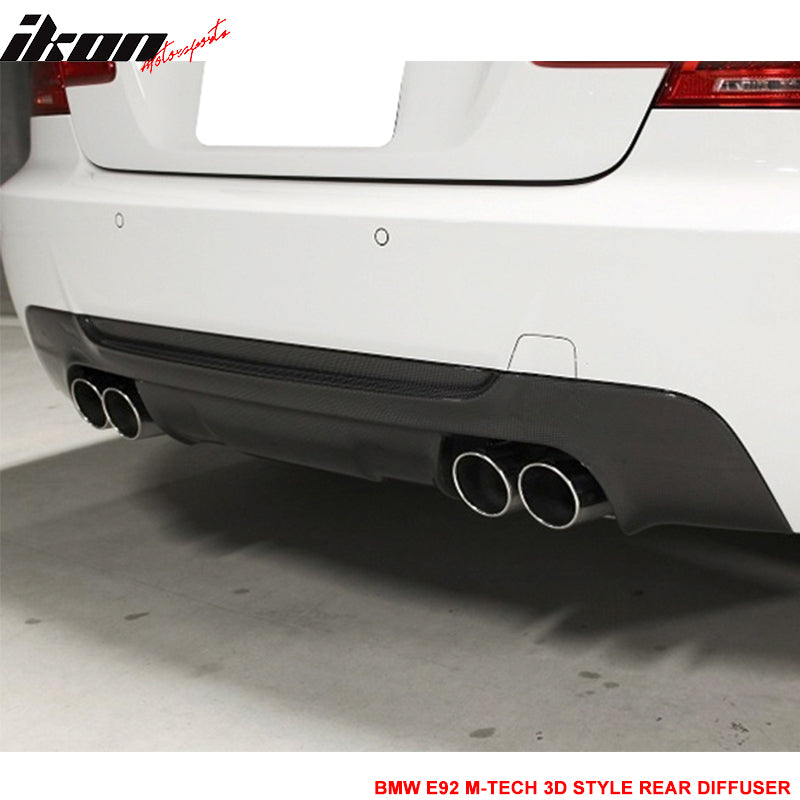 2007-2013 BMW E92 M-Tech M Sport 3D Rear Lip Diffuser Carbon Fiber