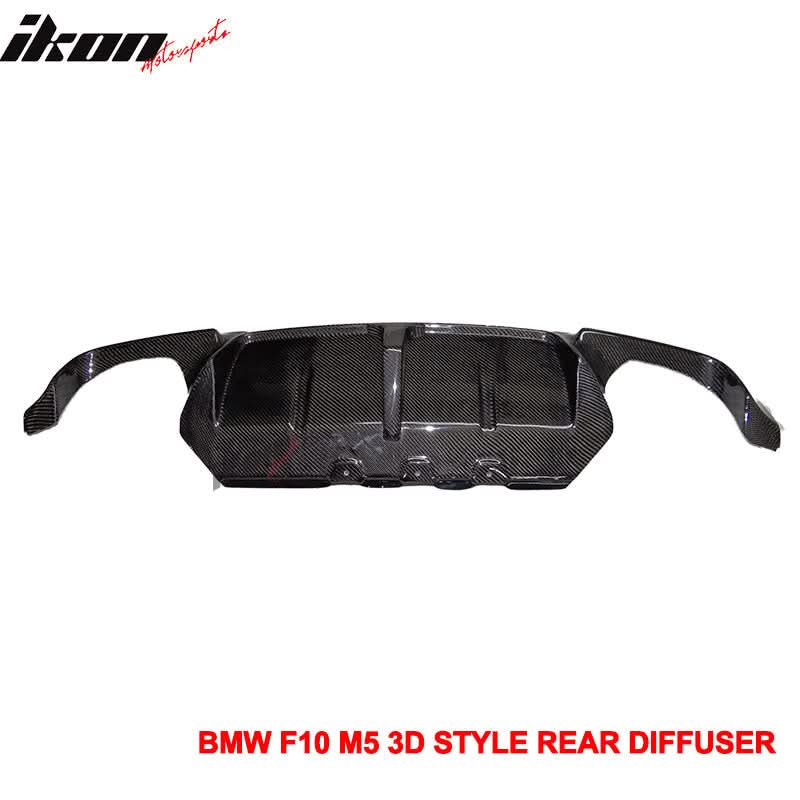 2012-2016 BMW F10 M5 3D Style Rear Bumper Lip Diffuser Carbon Fiber