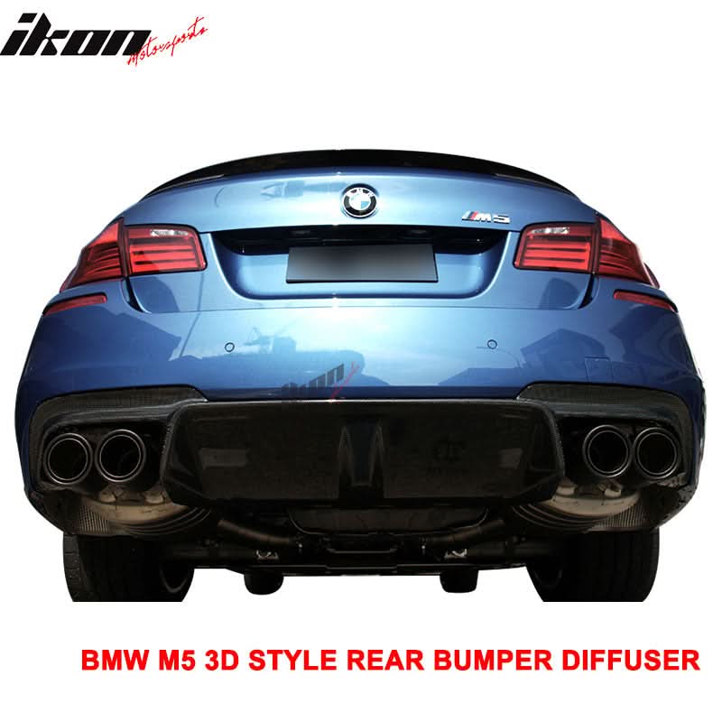 2012-2016 BMW F10 M5 3D Style Rear Bumper Lip Diffuser Carbon Fiber
