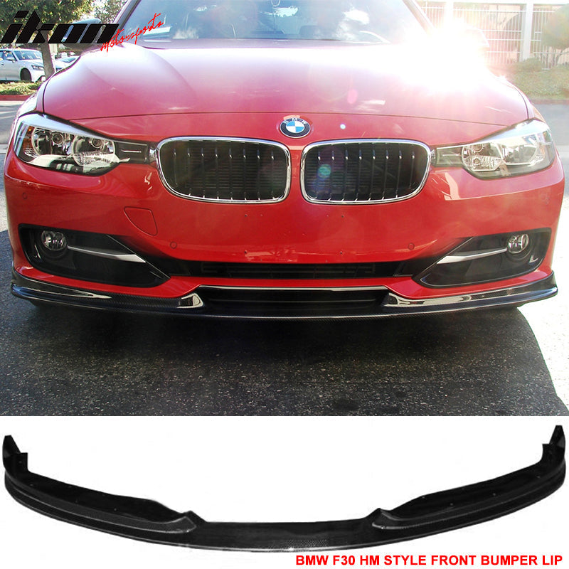 2012-2015 BMW F30 3-Series HM Style Front Bumper Lip Carbon Fiber CF