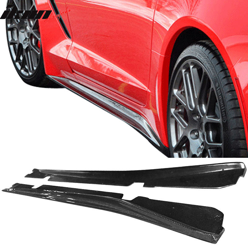 2014-2019 Chevrolet Corvette C7 ST Style Side Skirts Carbon Fiber CF