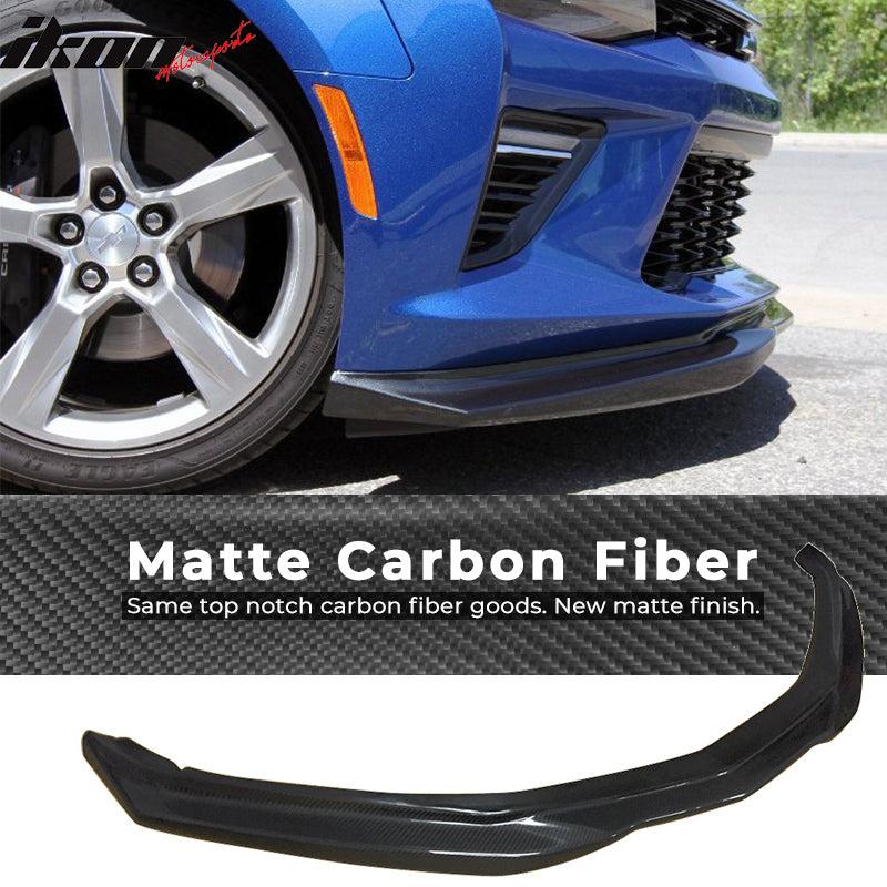 2016-2018 Chevy Camaro V8 T6 Style Front Bumper Lip Carbon Fiber CF
