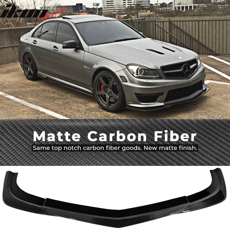 2012-2015 Benz W204 C63 AMG GH Style Front Bumper Lip Carbon Fiber CF