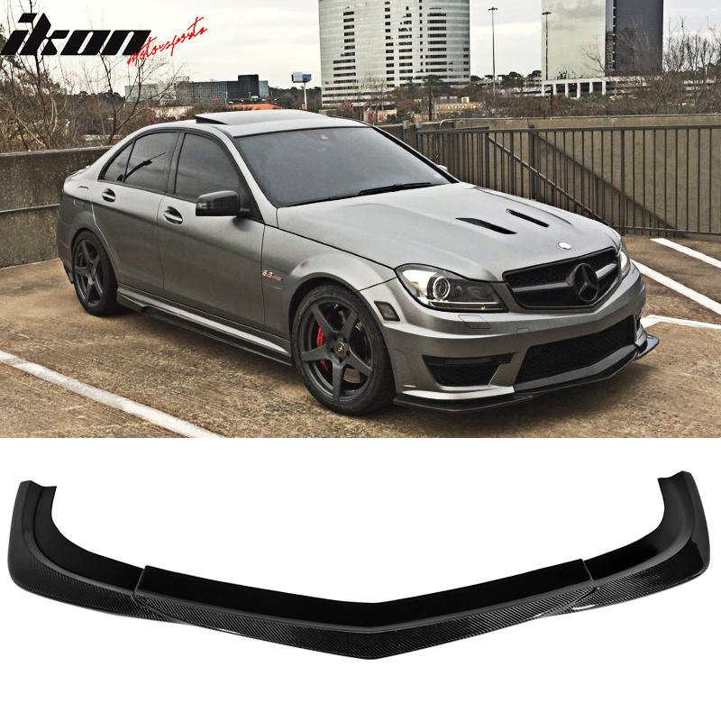 2012-2015 Benz W204 C63 AMG GH Style Front Bumper Lip Carbon Fiber CF